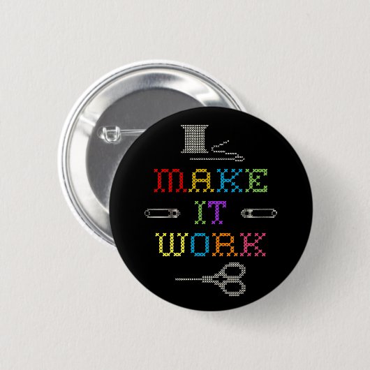 Maak het werk Mode Ronde Button 5,7 Cm (Voorkant /achterkant)
