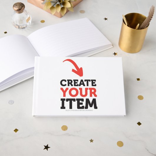 MAAK-HET-ZELF Doe-het-zelf ontwerp upload je eigen Gastenboek (Voorkant open)
