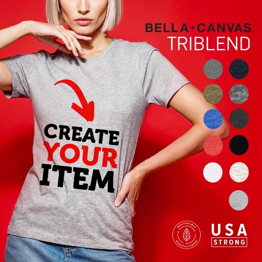 MAAK-HET-ZELF Doe-het-zelf ontwerp upload je eigen Tri-Blend Shirt