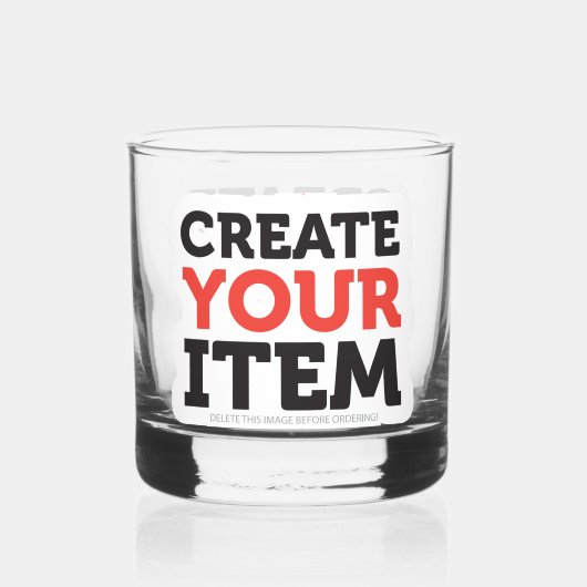 MAAK-HET-ZELF Doe-het-zelf ontwerp upload je eigen Whisky Glas (Voorkant)