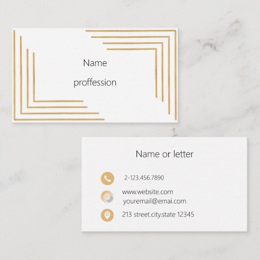 maak het zelf goud monogrammen visitekaartje (Voorkant / Achterkant)