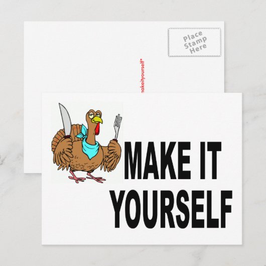 Maak het zelf Thanksgiving Briefkaart Uitnodiging (Voorkant / Achterkant)