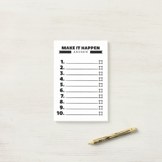 Maak het zwart-wit om Lijst te doen Post-it® Notes (Op bureau)