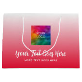 Maak hier uw eigen logo rode sjabloon modern groot cadeauzakje (Voorkant)