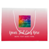 Maak hier uw eigen logo rode sjabloon modern groot cadeauzakje (Achterkant)