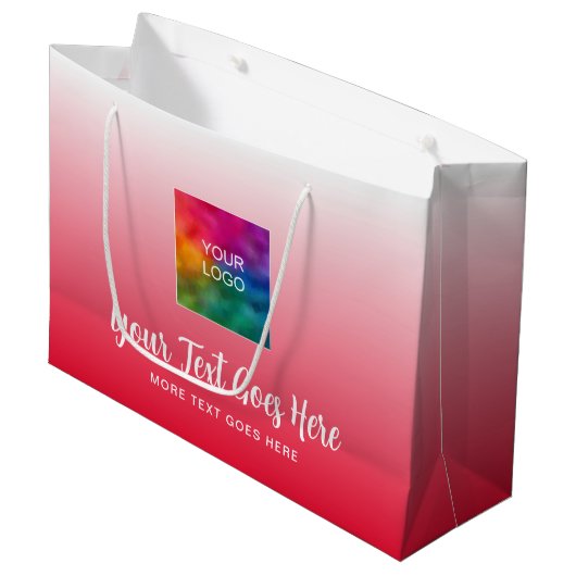 Maak hier uw eigen logo Rood sjabloon Modern Groot Cadeauzakje (Voorkant Gekanteld)