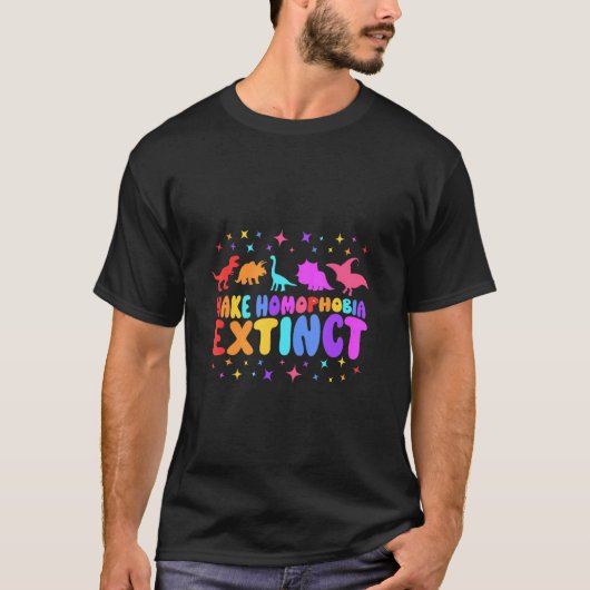 Maak Homofobie Soorten Dinosaurussen LGBT T-shirt (Voorkant)