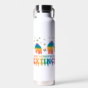 Maak Homofobie Uitgestorven – Rainbow Elephant LGB Waterfles