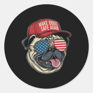 Maak Hond Weer Veilig Rode Hoed Grappige Debat 202 Ronde Sticker