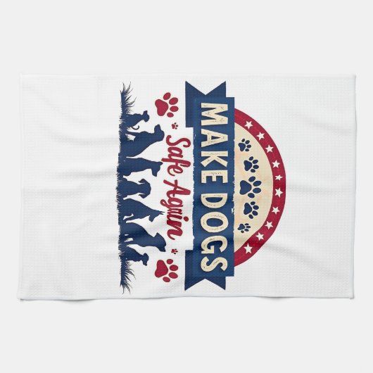 Maak honden weer veilig voor Trump Theedoek (Horizontaal)