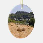 Maak hooi terwijl de zon hooibalen schijnt, Spanje Keramisch Ornament (Rechts)