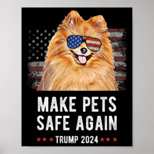 Maak Huisdieren Veilig Pomeranian Hond Trump Poster