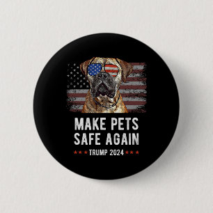 Maak Huisdieren Veilig Tegen Bullmastiff Hond Trum Ronde Button 5,7 Cm