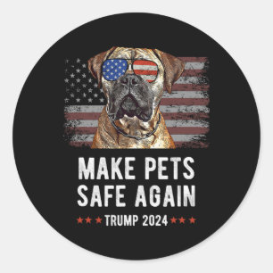 Maak huisdieren weer veilig Bullmastiff Dog Trump  Ronde Sticker