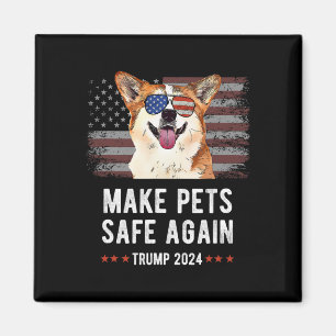 Maak Huisdieren Weer Veilig Corgi Hond Trump 2024 Magneet