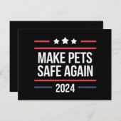 Maak huisdieren weer veilig Grappig Pet Safety Awa Briefkaart (Voorkant / Achterkant)