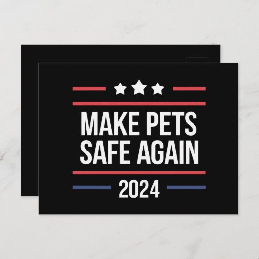 Maak huisdieren weer veilig Grappig Pet Safety Awa Briefkaart (Voorkant / Achterkant)