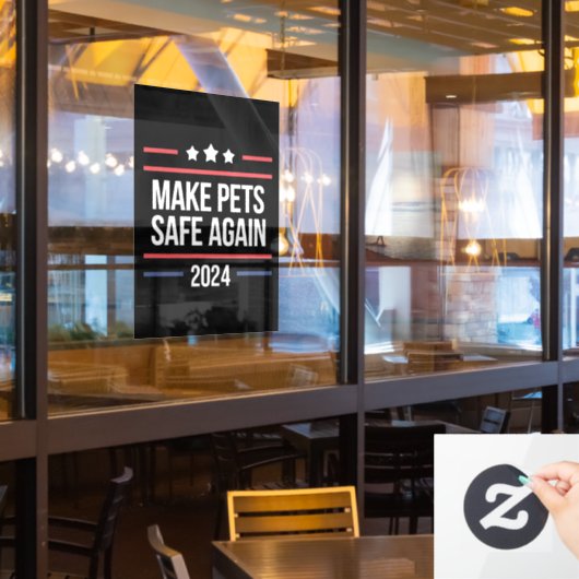 Maak huisdieren weer veilig Grappig Pet Safety Awa Raamsticker (Restaurant Raam)