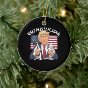 Maak huisdieren weer veilig Red onze huisdieren St Keramisch Ornament