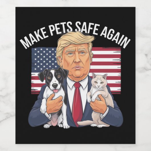 Maak huisdieren weer veilig Red onze huisdieren St Wijn Etiket (Enkel label)