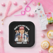 Maak huisdieren weer veilig Trump 2024 Red onze hu Papieren Bordje (Feest)