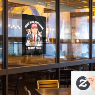 Maak Huisdieren Weer Veilig Trump 2024 Red Onze Hu Raamsticker