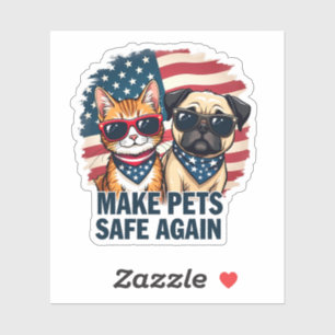 Maak huisdieren weer veilig Trump Cat Dogs verkiez Sticker