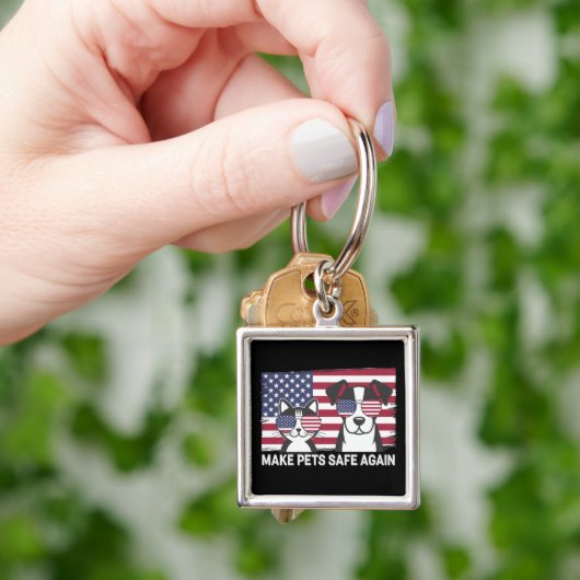 Maak huisdieren weer veilig Trump Harris debat 202 Sleutelhanger (Hand)
