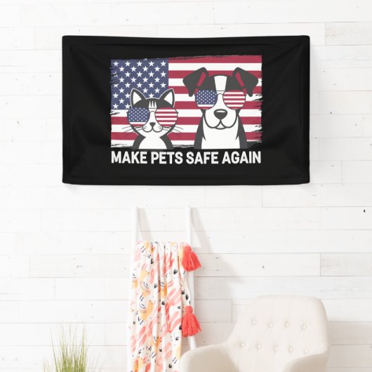 Maak huisdieren weer veilig Trump Harris debat 202 Spandoek (Insitu)