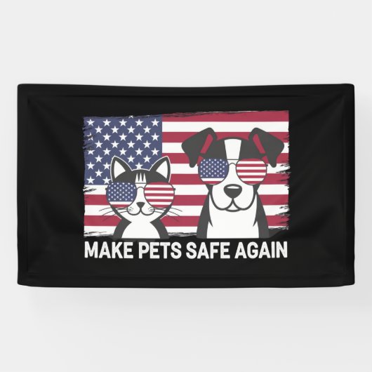 Maak huisdieren weer veilig Trump Harris debat 202 Spandoek (Horizontaal)