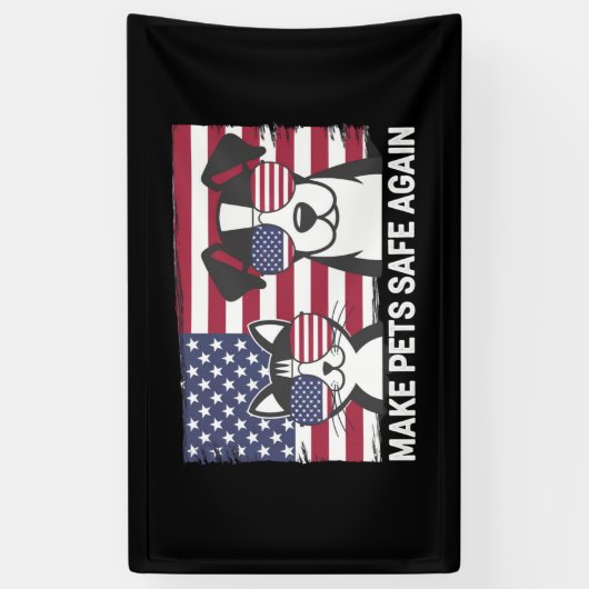 Maak huisdieren weer veilig Trump Harris debat 202 Spandoek (Verticaal)