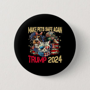 Maak huisdieren weer veilig Trump Harris debat ove Ronde Button 5,7 Cm