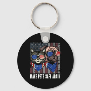 Maak huisdieren weer veilig Trump Harris debatteer Sleutelhanger