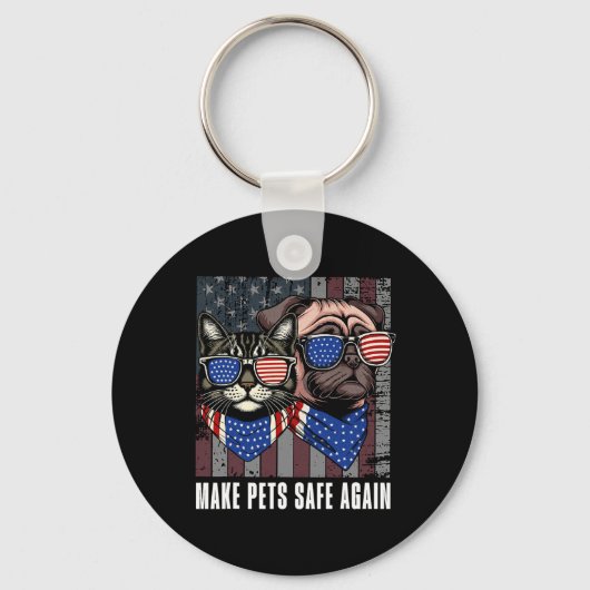 Maak huisdieren weer veilig Trump Harris debatteer Sleutelhanger (Voorkant)