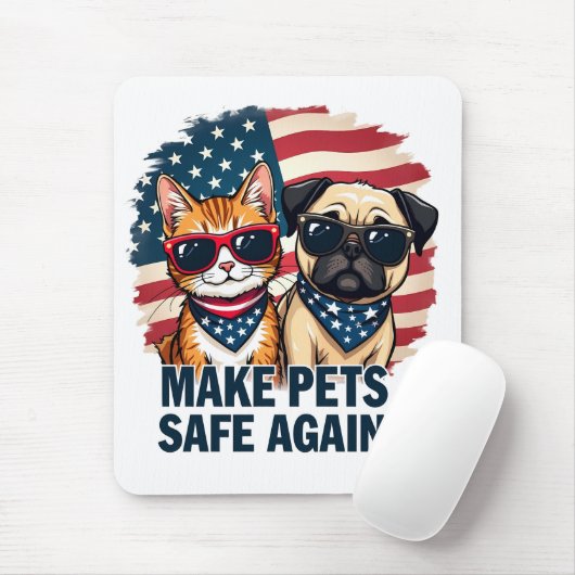 Maak huisdieren weer veilig Trump kat honden verki Muismat (Met muis)