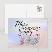 Maak iemand gelukkig FLOWERS Briefkaart (Voorkant / Achterkant)