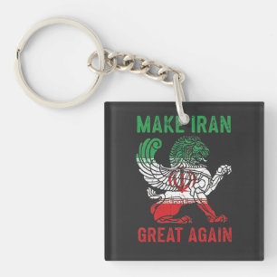 Maak Iran Groot Again Perzisch Leeuw T-shirt Sleutelhanger