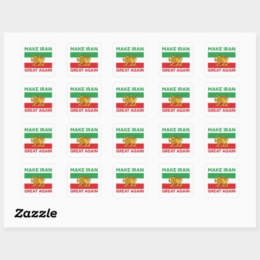 Maak Iran weer Groot II Perzisch Vierkante Sticker (Vel)