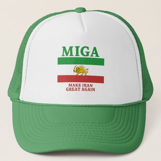 'Maak Iran weer Groot' (MIGA) hoed Trucker Pet (Voorkant)