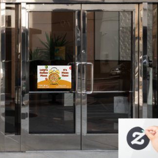 Maak Italiaanse Pizzeria Zakelijke Pizzatijd op ma Raamsticker
