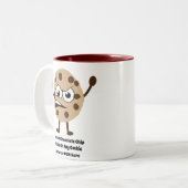 Maak je chocoladechip Cookie Humor Meme, Pun Tweekleurige Koffiemok (Voorkant links)