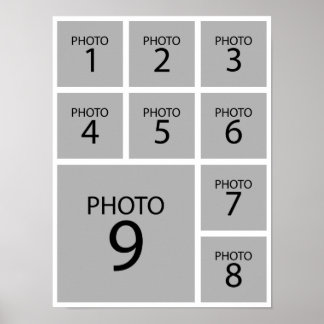 Maak je collage Gepersonaliseerde sjabloon 9 FOTO Poster