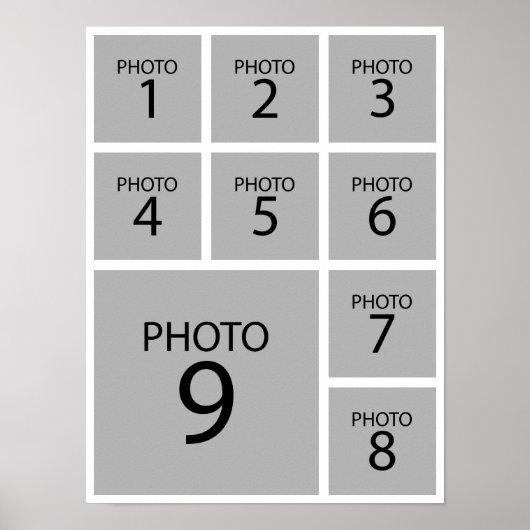 Maak je collage Gepersonaliseerde sjabloon 9 FOTO Poster (Voorkant)