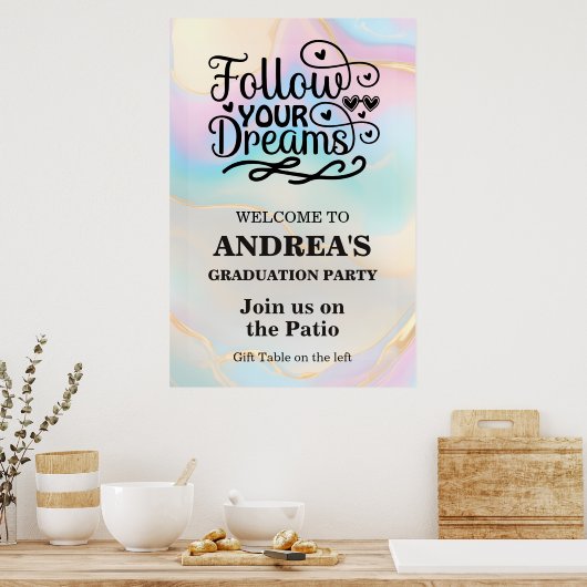 Maak Je Dromen Waar Afstudeerfeest Poster (Keuken)
