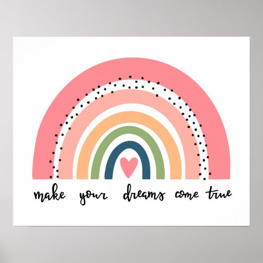 Maak je dromen waar regenboog poster (Voorkant)