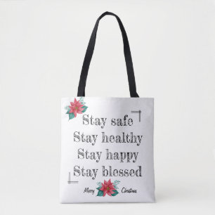 Maak je een bloedig Poinsettia kerstTas Tote Bag