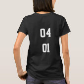 Maak je een grapje. April Fool Fun Black White Tex T-shirt (Achterkant)