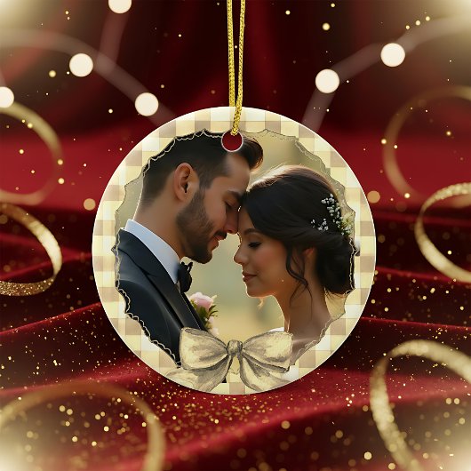 Maak je eerste kerst samen foto keramisch ornament