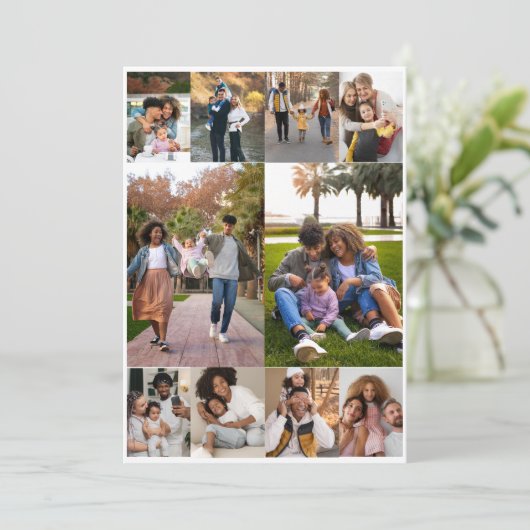Maak je eigen 10 foto collage kaart (Staand voorkant)