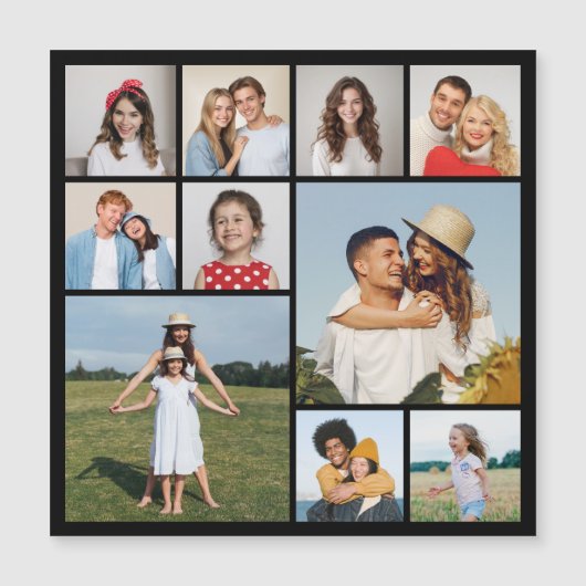 Maak Je Eigen 10 Foto Collage Magnetische Kaart (Voorkant)